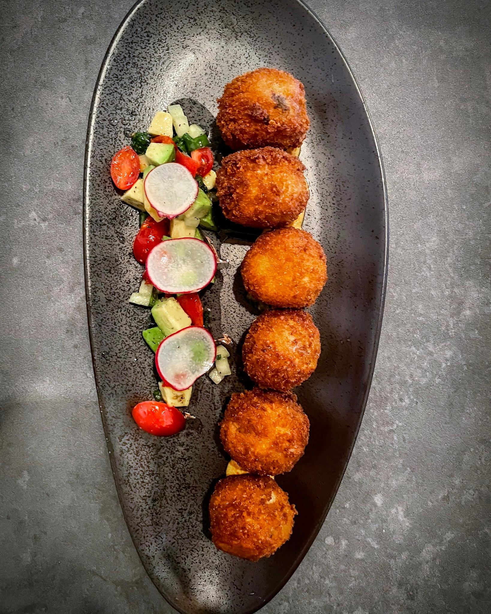 croquetas de risotto y bacalao