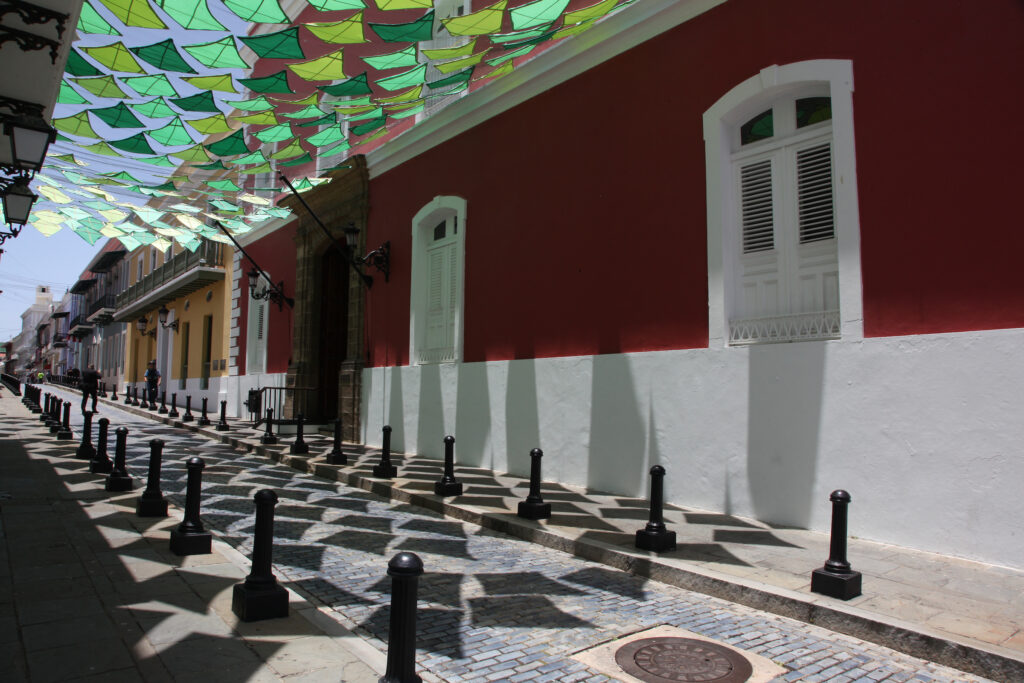 Umbrellas in Fortaleza Street, Puerto Rico