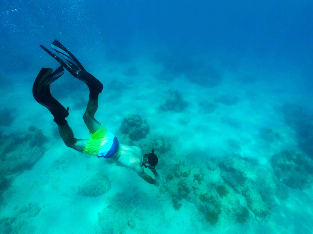 Man snorkeling in Puerto Rico