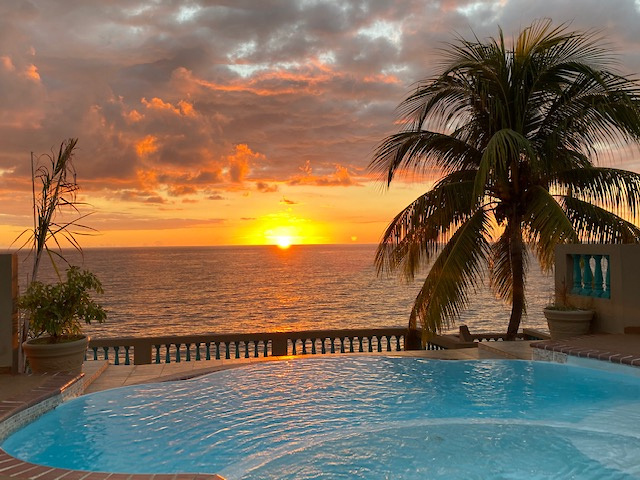 Beach sunset at Rincon Puerto Rico 