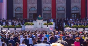 Jenniffer González durante su mensaje inaugural. Toma de posesión, 2 de enero.
