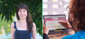 A la izquierda, Alejandra Castrodad, economista y directora ejecutiva de Resilience Power Puerto Rico. A la derecha, vista a la herramienta online IlumiNACIÓN.