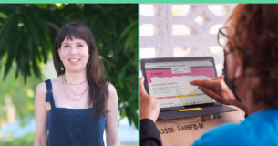 A la izquierda, Alejandra Castrodad, economista y directora ejecutiva de Resilience Power Puerto Rico. A la derecha, vista a la herramienta online IlumiNACIÓN.