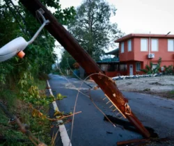 CABO ROJO, PUERTO RICO - SEPTEMBER 20: View of a downed electricity pole on September 20, 2022 in Cabo Rojo, Puerto Rico. Although little damage to the electrical grid was visible, over one million people are still withouth electricity two days after Hurricane Fiona struck this Caribbean nation. (Photo by Jose Jimenez/Getty Images)