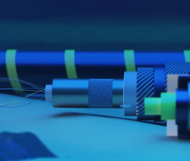 Submarine cable, power cable high voltage in the seabed. 3d render. - stock photo