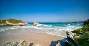 Scenic view of sea against clear blue sky,Yabucoa,Puerto Rico