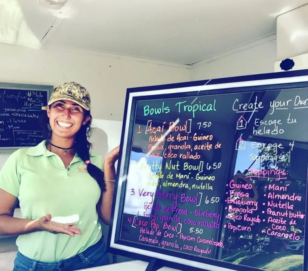 Ángela en el foodtruck "Dulce Sofía".