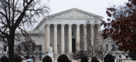 WASHINGTON, DC - FEBRUARY 20: The US Supreme Court as seen through a camera viewfinder on February 20, 2026 in Washington, DC. The Supreme Court struck down the legality of President Trump's tariffs in a 6-3 ruling. (Photo by Aaron Schwartz/Getty Images)
